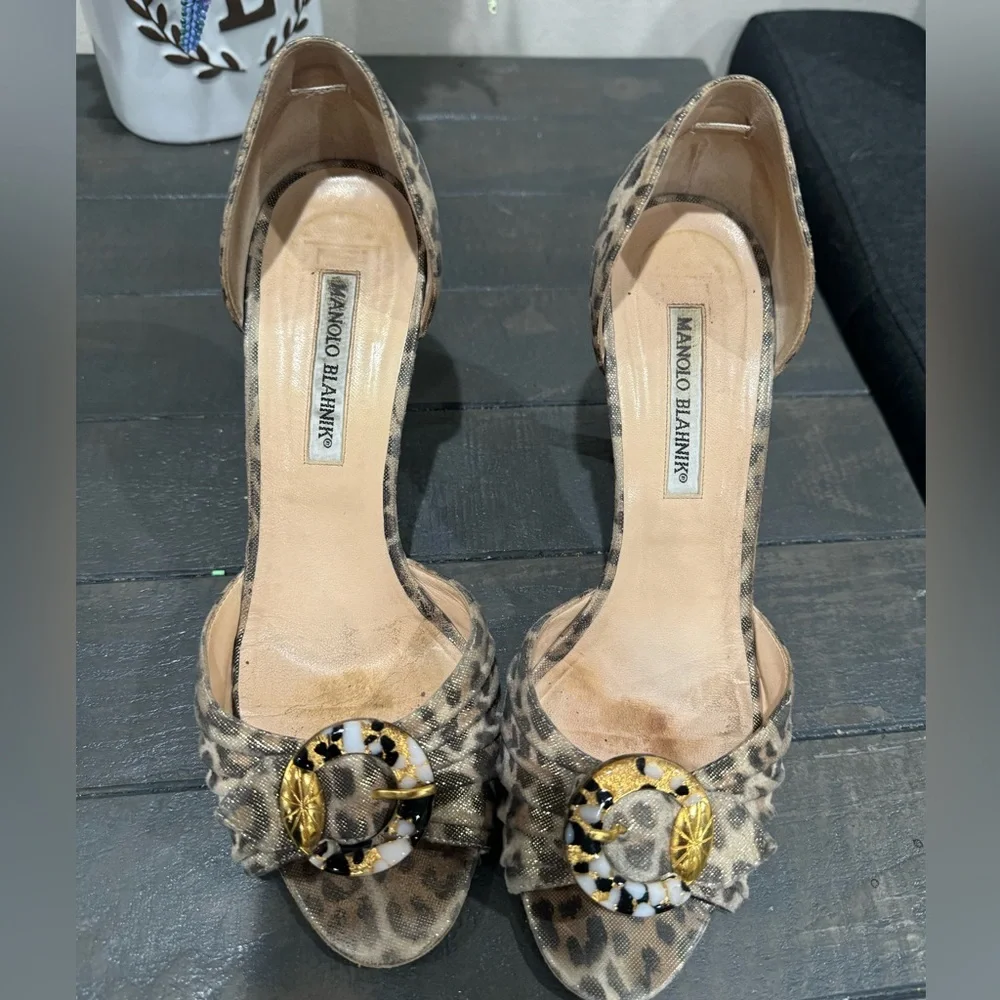 Vintage Manolo Blahnik Leopard Sedarby D’Orsay pump - Picture 1 of 9